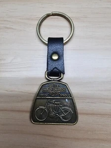 HARLEY DAVIDSON 1903 SINGLE BRASS AND LEATHER KEY CHAIN/FOB - Picture 1 of 3