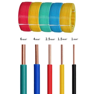 BV Copper Single Core Hard Wire 1/1.5/2.5/4/6/10 mm² PVC Insulated 4 Colors - Picture 1 of 4
