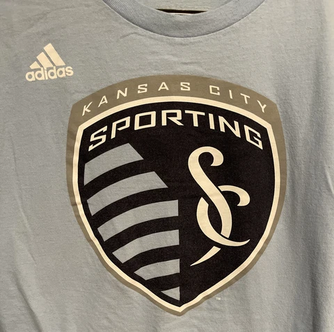 Sporting Kansas City Adidas KC Shirt Mens Large L Blue MLS Go-To Tee Logo SC Cover