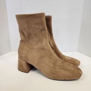 a new day Imitación Gamuza Cremallera Calcetín Botín 9.5 Tostado Tacón Grueso - Imagen 1 de 10