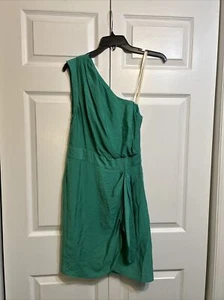 NWT BCBGeneration One Shoulder Dress Size 4 Peacock Green - Bild 1 von 13