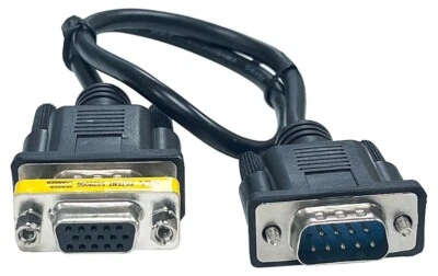 RGB CGA 9-Pin Male To VGA HD15 Pin Female Adapter Cable - Image 1 of 3