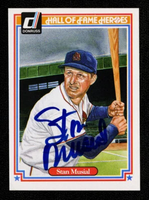 1983 DONRUSS #32 STAN MUSIAL MINT CARD GEM MINT AUTOGRAPH HQ SIGNED HOF HEROES  - Image 1 of 2