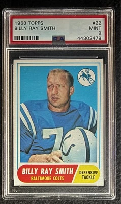 1968 Topps Football Billy Ray Smith PSA 9 Mint Card #22 Baltimore Colts - Image 1 of 2