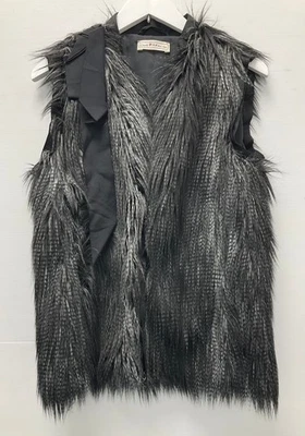 Lanvin for H&M-Faux Fur Vest/Gillet/Waistcoat-Black & Grey-UK10/EU38 - Image 1 of 4