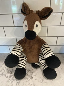 Build A Bear Okapi Plush Stuffed Animal Brown Body Zebra Legs BAB BABW - Picture 1 of 3