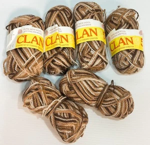 Vintage CLAN Variegated Brown 100% Pure Knitting Wool Yarn 5 Ply Australia 160g - Picture 1 of 4