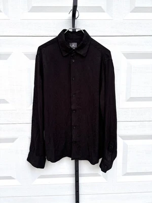 Camisa H&M Negra Estampado Serpiente Manga Larga Abotonada L Punk Gótico Metal Suroeste Foto 1 de 4