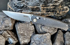 SRM Knives Medal 255L-CB2 Laminated 140Cr Steel Carbon Black Ambi Lock - Bild 1 von 5