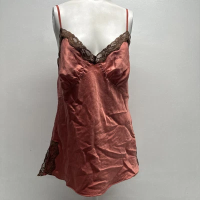 The Limited Pure Silk Cami Top Blouse Y2K Fairy Lace Trim Vintage Pink L Large - Image 1 of 4