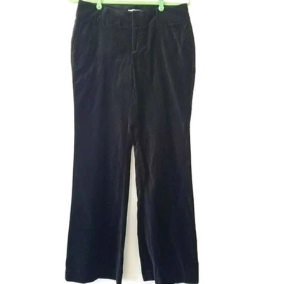 Gap Velour Black Flat Front Pants 4 Bootcut Low Rise Preppy Party Work Casual - Image 1 of 4