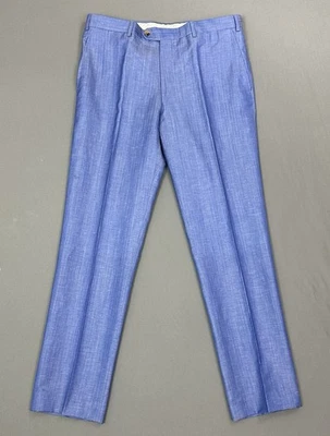 PAL ZILERI TROUSERS - Wool Linen & Silk - Men's Size IT 50 - 35" Waist - Leg 31" - Image 1 of 4