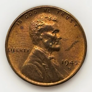 1945-S Lincoln Cent Weizen Penny RD - Bild 1 von 2