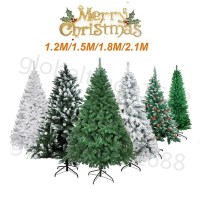 Green/White/Snowy Spruce Realistic Artificial Holiday Christmas Tree with Stand - Image 1 of 4