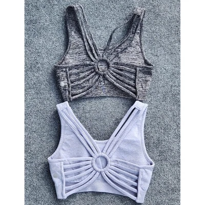 lot of 2 Yogalicious Sports Bra Padded Strappy Back Support Gray Purple Size S - Image 1 of 4