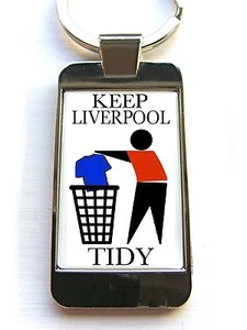 LIVERPOOL SUPPORTERS KEEP YOUR AREA TIDY BADGE KEYRING KEY FOB KEYFOB CHAIN GIFT - Picture 1 of 1