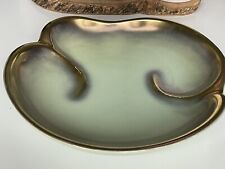 MCM Fat Lava Era Jasba Keramik German Pottery Green Gold Drip Glaze Shallow Bowl