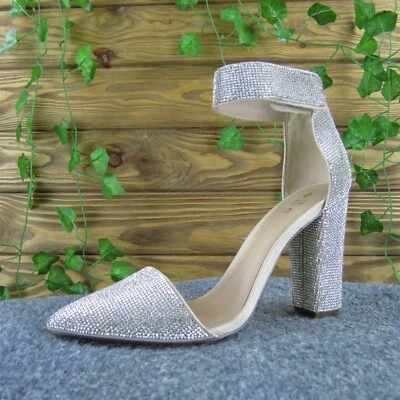 Call It Spring Sparkle correa de tobillo bomba sintética plateada 8,5 ligeramente usada 2025 Foto 1 de 4