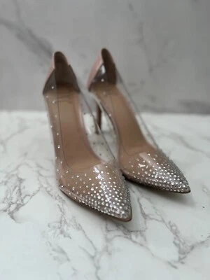 Zapatilla INC Transparente Plateada Vidrio Joyado Cenicienta Formal Regreso a Casa Tacones Talla 8.5 Foto 1 de 4