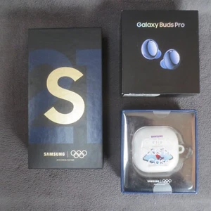 Samsung Galaxy S21 5G SM-G991Q 256GB Phantom Blue Tokyo Olympic Edition Buds Pro - Picture 1 of 9