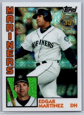 2019 topps update baseball edgar martinez 1984 silver pack mojo refractor #37 - Image 1 of 2
