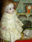 Charming 4" German Wire-Jointed, Antique All Bisque Dollhouse Doll W/Glass Eyes