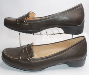 Naturalizer Damengröße 7,5 WW Honovi braune Leder-Slipper Penny-Loafer Schuhe - Bild 1 von 11