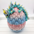 3D Printed Baby Luna Dragon in Egg - Fully Articulated Dragon in Egg