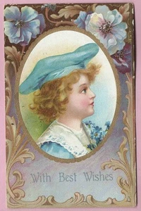 Vintage Postcard With Best Wishes, Posted 1908, Undivided Back. - Picture 1 of 2