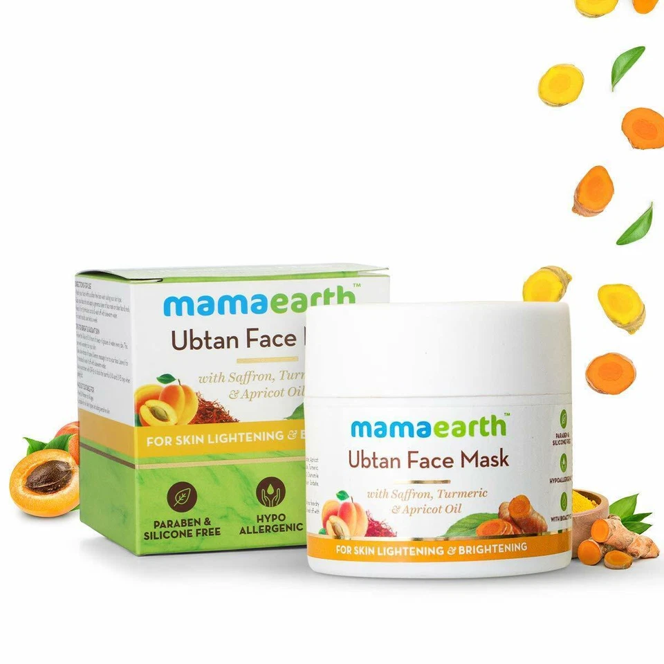 Mamaearth Ubtan Face Mask For Skin Lightening & Brightening & Tanning 100 gm - Image 1 of 4