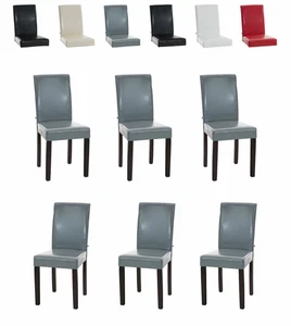 Set De 6 Sillas De Comedor Ina En Cuero PU Acolchada Con Base 4 Patas De Madera - Imagen 1 de 5