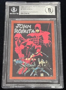 John Romita "Daredevil HOF Artist" carte recrue signée Triton Marvel Auto BAS RC - Photo 1/5