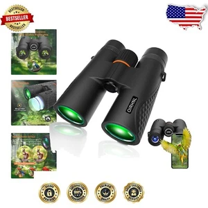 Lightweight 12x50 HD Binoculars - Adjustable Focus Knobs & Multi-Coated Optics - Picture 1 of 8