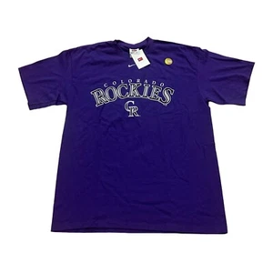 Nike Team Colorado Rockies MLB 2007 World Series Purple T-Shirt Men's Large NWT - Picture 1 of 7
