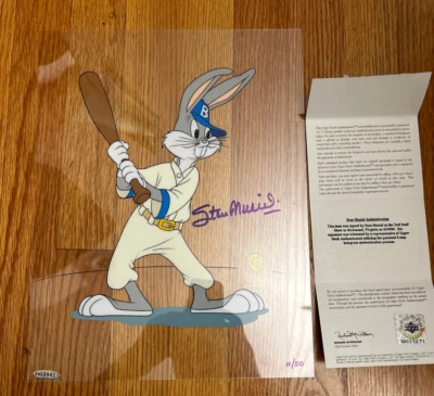 STAN MUSIAL Signed Autographed Bugs Bunny Baseball Sericel LE 11/50 UDA - Image 1 of 3