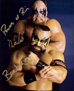 POWERS OF PAIN WARLORD & Barbarian Promo Autographed Pro Wrestling Signed COA - Foto 1 di 1