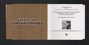 CD SINGLE PROMO PRINCE MUSICOLOGY 2004 NPG RECORDS NOT FOR SALE EDITION - Imagen 1 de 1