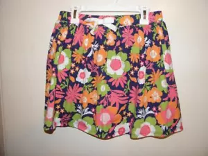 JK J Khaki Girls Blue Orange Multi Hue Floral Skirt w/ Modesty Shorts size XL - Picture 1 of 1
