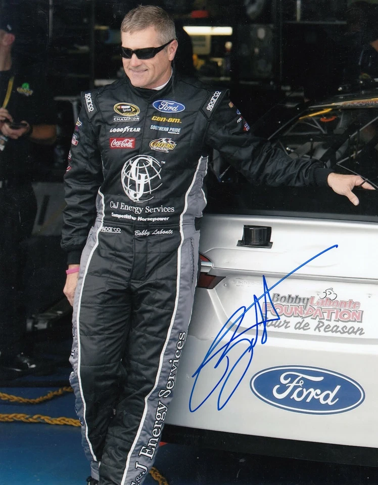 Nascar Bobby LaBonte Racing Ford  Signed Autograph Auto 8x10 Photo Pic Foto 1 de 1