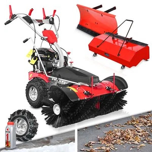 Kehrmaschine Benzin 100 cm Arbeitsbreite 6,5 PS Schnee Fräse Schild Motorbesen - Bild 1 von 12