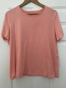 Talbots Women's Short Sleeve Peach Cotton T-Shirt Top - Plus Size 1X - Picture 1 of 3