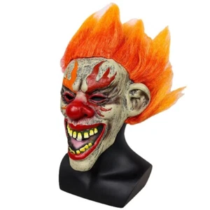 props flame clown mask Halloween funny bar party show decoration latex mask - Picture 1 of 5