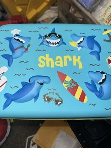 Shark 3D Box Lunch Set kids blue reusable containers ice pack zip insulated NEW - Picture 1 of 3