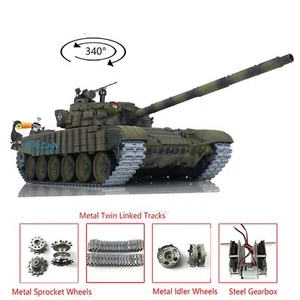Heng Long 3939 1:16 7.0 RTR RC Tank Upgraded T72 Metal Gear Armor BB IR Battle - Picture 1 of 12