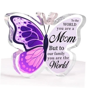 Mothers Day Gifts for - Engraved Butterfly Acrylic Plaque, Mothers Day Mom - Picture 1 of 7