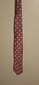 Jos A. Bank Tie Men Orange Maroon Silk Geometric Signature Gold Limited Edition - Picture 1 of 4