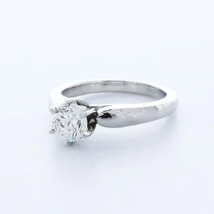ANILLO SOLITARIO CLÁSICO 6 PUNTAS PLATINO CORTE REDONDO G/SI2 DIAMANTE NATURAL 1,3 QUILATES - Imagen 1 de 3