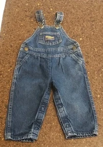 Vintage Oshkosh B'Gosh dark Denim Jean Overalls Vestbak USA Snaps for Diapers - Picture 1 of 10