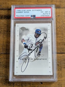 1996 Leaf Signature Extended Sammy Sosa Cubs Autograph PSA/DNA 6 9 Auto - Picture 1 of 2