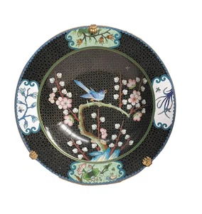 alte Tasse, Teller, Teller. Cloisonné Emaille, Emaille China, Asien - Bild 1 von 3